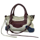 BALENCIAGA The First Handbag 103208 Leather Light Blue Bordeaux Blue #BS1238