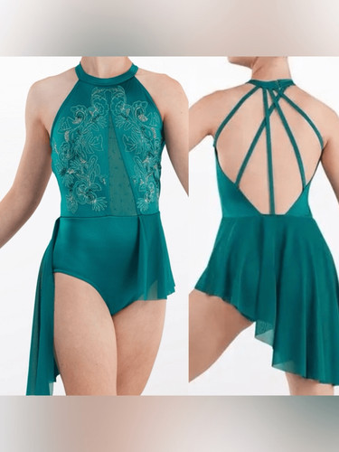 WEISSMAN Elite teal lyrical dance costume Survive 16567 LA-Large adult