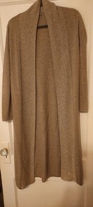 Neiman Marcus Tan Open Front Long Cardigan Sz XS - The Cashmere Collection