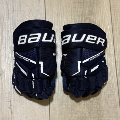 Youth Bauer Supreme Ice Hockey Gloves Size 9 Blue/White