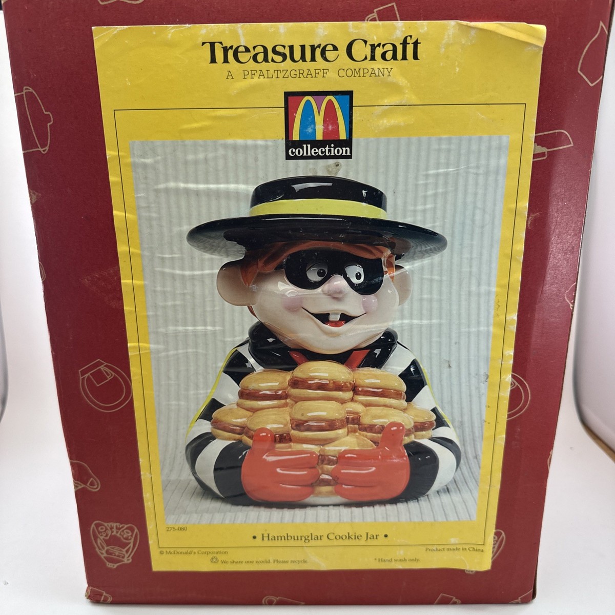 McDonald's ヴィンテージクッキージャー 1997 Hambugler McDonalds Vintage Cookie Jar Treasure Craft RARE In