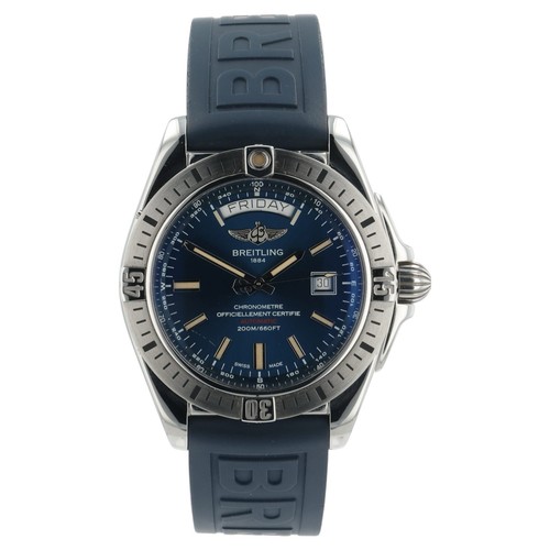Breitling Galactic Day-Date Blue Dial Stainless Steel 44mm Aut...