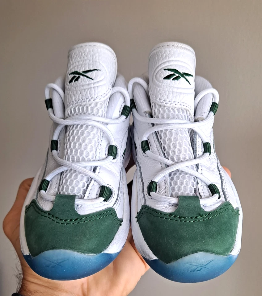 Reebok Question Mid NCAA PACK Toddler Baby Shoe Sz 10 MICHIGAN STATE Green white - Image 4 of 4