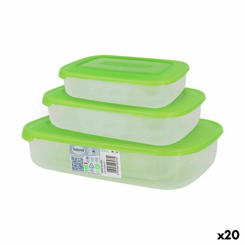 Set 3 Scatole Porta Alimenti In Acciaio Inox Ispessito - 25x20x5 Cm - Contenitori Ermetici Con Coperchio A Prova Di Perdite - 2