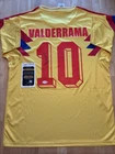 Pibe Carlos Valderrama Signed Autographed Colombia Soccer Jersey. JSA Coa. Rare