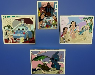 LILO & STITCH Set of 4 Enamel Pins 2003  Stitch Sundays  Vintage