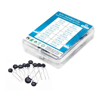81 PCS NTC Thermistor Resistor 10 Values Kit 3D25 5D7 5D9 5D11 5D15 8D9
