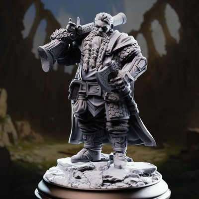 Dwarf Marksman Hunter - Nilyerg Sureshot 32mm Resin Miniature D&D DND Arena