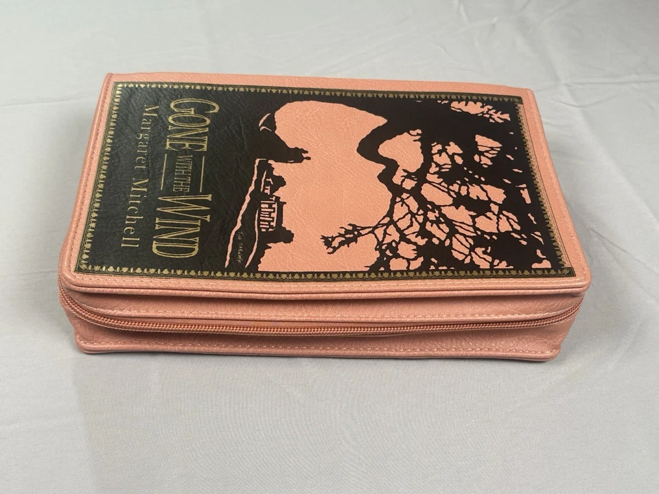 Bolso sin asas Libro Lo que el viento se llevó Bolso bandolera de vinilo rosa Novedad Muñequera Foto 3 de 4