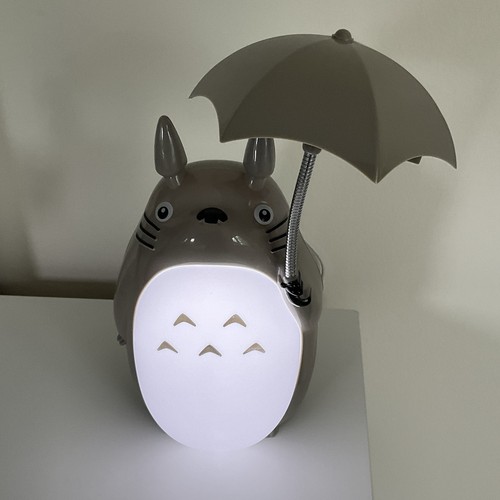 My Neighbor Totoro Kid's Bedside Lamp Umbrella Shaded Nightlight Kawaii USB Cord