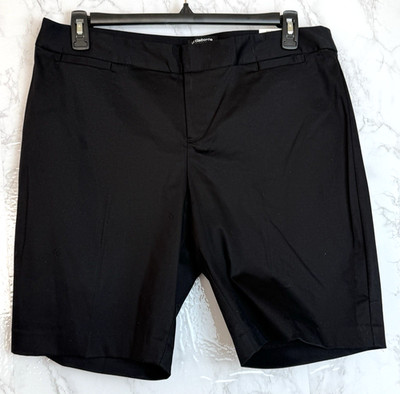 Women s Liz Claiborne Classic Bermuda Shorts Black Petite Size 6, 12 New