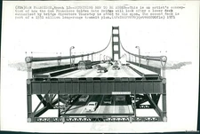 1971 San Francisco Golden Gate Bridge Artist Ca Plan Wire 6X8 Vintage Photo