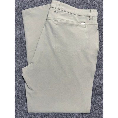 Greg Norman Mens 5-Pocket Performance Golf Pants 36x29 Khaki Stone Stretch