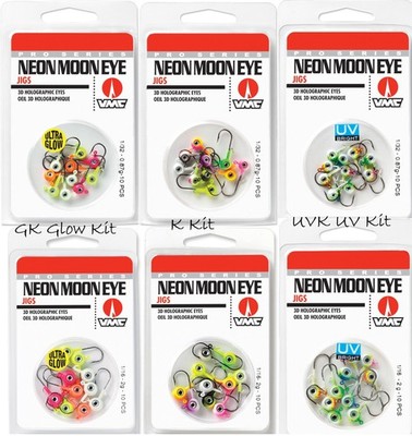 VMC NME Neon Moon Eye Jig Kit Choose 132 or 116oz Assortment Glow or UV 10 pack