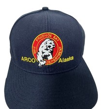 Vintage ARCO Prudhoe Bay Alaska Fire Dept Snapback Trucker Hat Made in USA Nissi