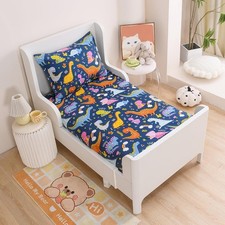 Soft Bed Fitted Sheet and Pillowcases Set,2PC Dinosaur Printed Bed Sheets for...