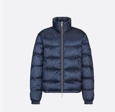 Piumino Dior Oblique blu navy jacquard tecnico taglia 54