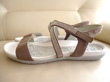 Jenny Klett-Riemchen-Sandalen Taupe-Braun Glitzer Gr.41 ✅ NEUw. Fußbett NP 66,-€