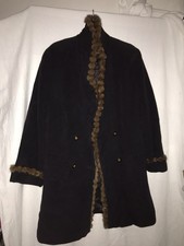 Louis Feraud Damen Mantel Neuwertig Gr 44 AzA 65 Dunkel Blau Nerz Besatz Angora