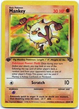 Mankey Common Jungle JU Fighting 1st Edition 55/64 1999 LP