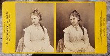 Antique Stereoscopic Card  Mdlle. Nilsson (Christina Nilsson)  J. Gurney & Son.