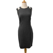Kenneth Cole New York Women's Gray Shoulder Cut Out Ponte Sheath Dress Size 8