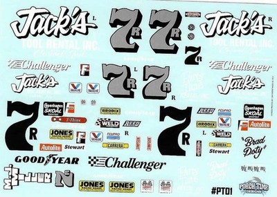Porch Time #7R Sprint Car 1/24 Brad Doty  waterslide decal