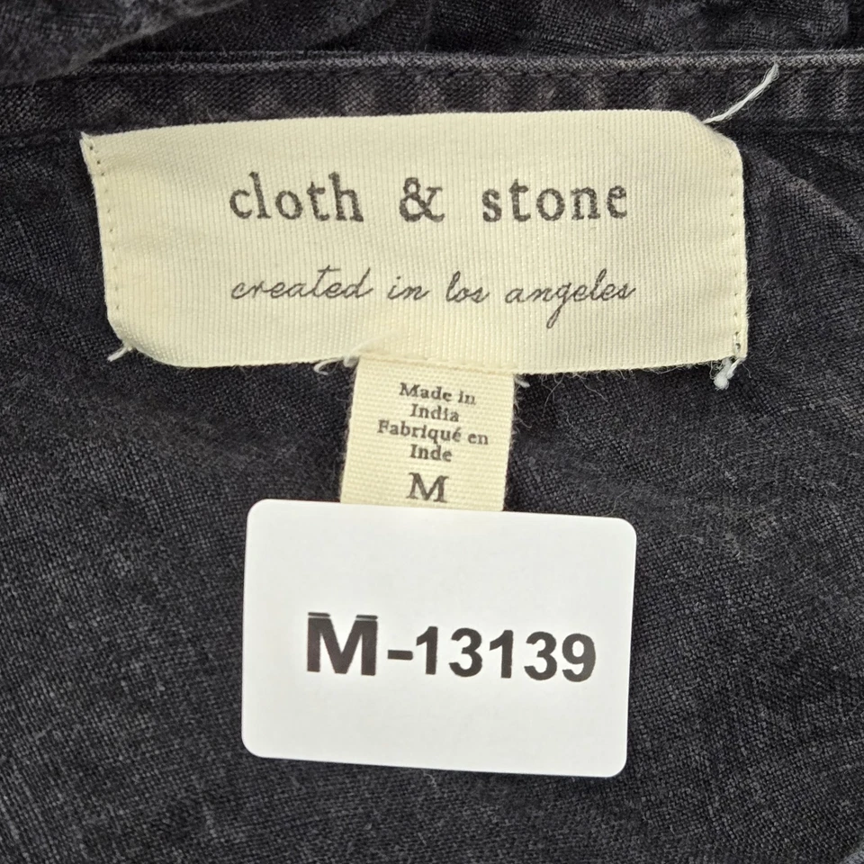 Mono de mujer Cloth & Stone M negro lino cordón sin mangas 20" entrepierna Foto 2 de 4