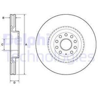 Delphi 2X Bremsscheibe Vorne Ø345 Mm FüR VW Golf VI 5K1 1.4 Passat Variant 3C5