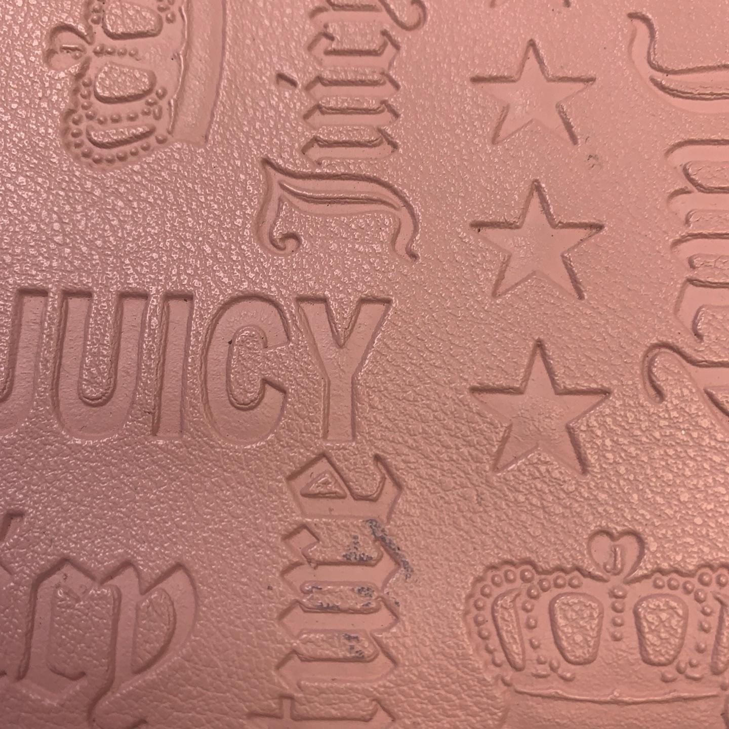 Juicy Couture Wristlet Wallet Womens One Size Pink Embossed Hearts Stars Zip image 4