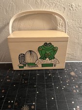 RARE Vintage Enid Collins of Texas TOADSTOOL Wooden Box Bag EUC HTF