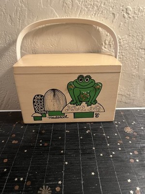 RARE Vintage Enid Collins of Texas TOADSTOOL Wooden Box Bag EUC HTF 