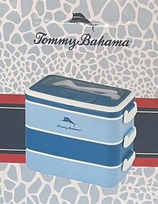 Tommy Bahama Bento Box Layer Partition Storage Meal Prep Lunch