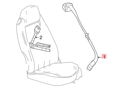 06-09 CHEVROLET CORVETTE C6 FRONT RIGHT PASSENGER SIDE SEAT BELT RETRACTOR OEM