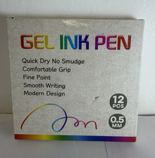 Gel Ink Pen Set 0.5mm 12pcs Quick Dry No Smudge Comfortable GripSmooth Writing A
