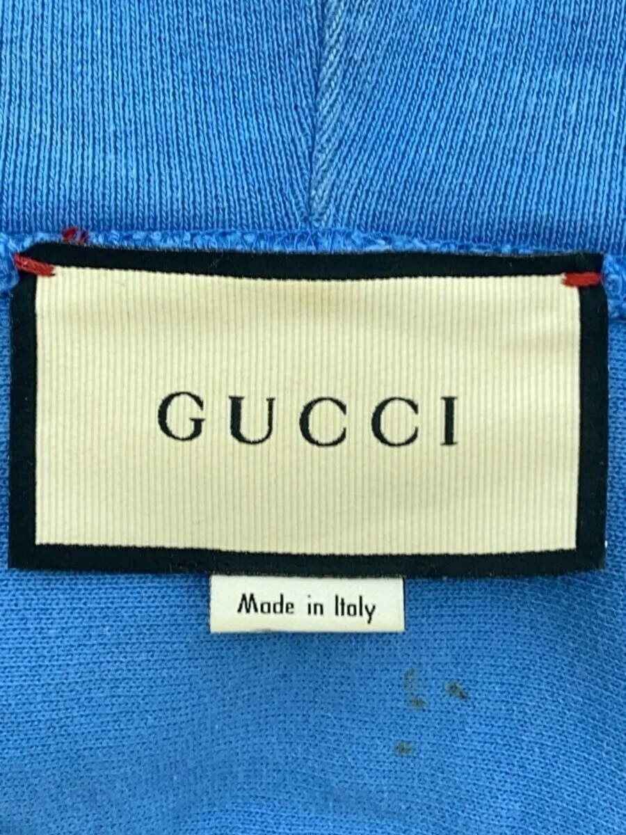 GUCCI XJB27 Felpa con Cappuccio M Cotone Stampa Blu 560502 Usata
