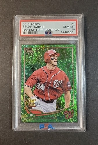 2013 Topps Emerald Green #1 Bryce Harper Psa 10