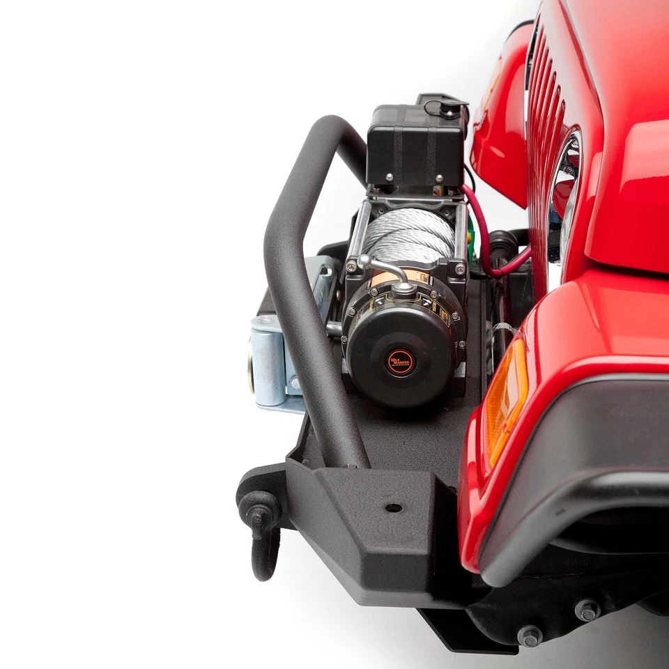 For Jeep Wrangler 87-06 Formed Full Width Black Front Winch HD Bumper w Hoop — 第 4/4 张图片