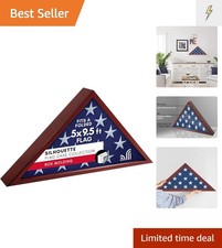 Large Flag Display Case - Fits Folded 5x9.5' Burial Flags - Silhouette Collec...