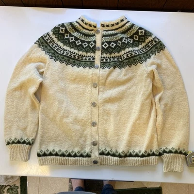 Vintage Husfliden Norwegian Sweater Hand Knit Lillehammer Norway Fair Isle Small - Image 1 of 4