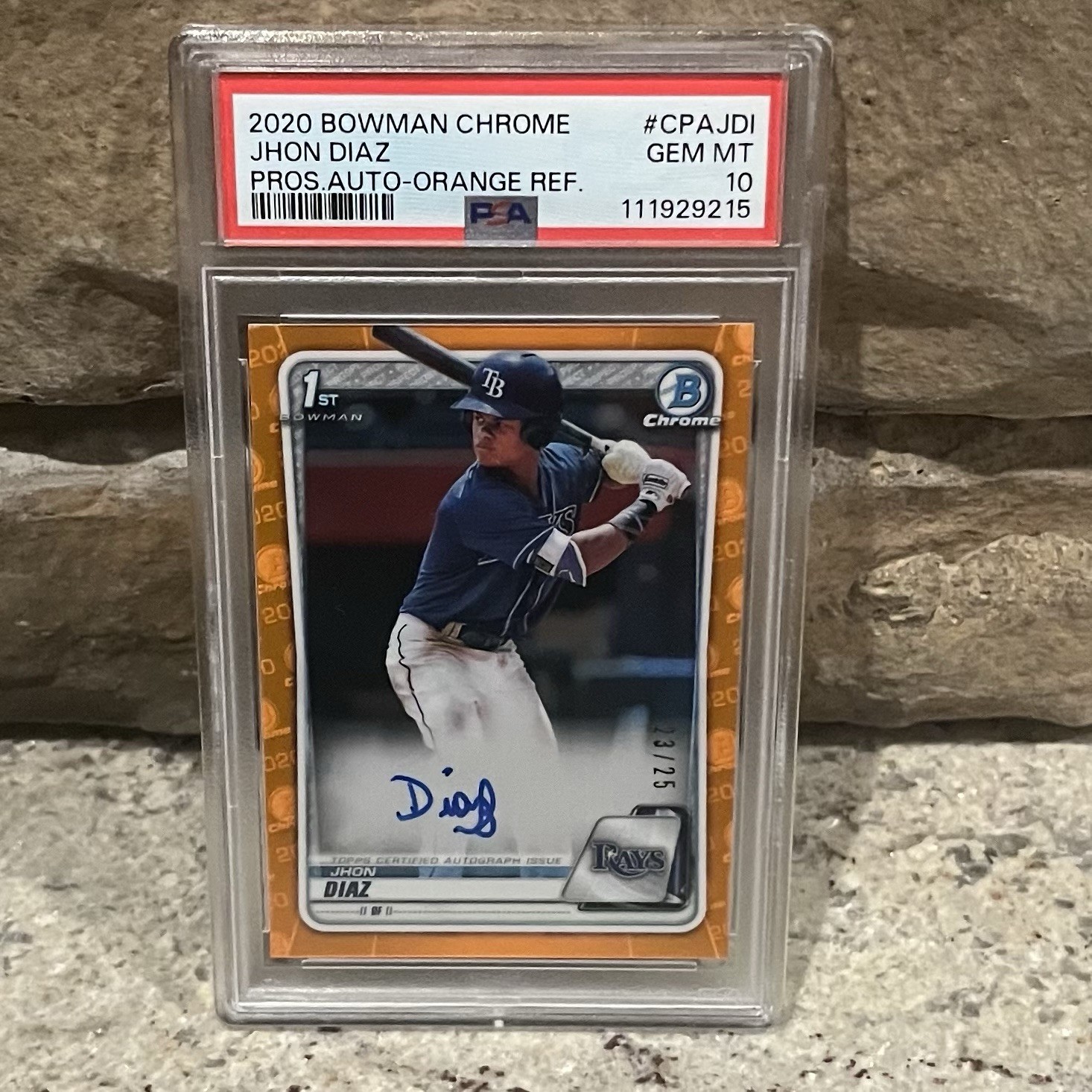 2020 Bowman Chrome Sapphire Edition - Jhon Diaz #BCP-30 Orange /75 (RC)