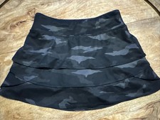 Athleta Girl Camo Lux Swing Skort Size L/12 Black Gray