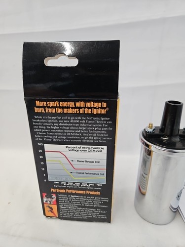 PERTRONIX 40001 FLAME-THROWER COIL 40,000 VOLT 1.5 OHM CHROME - Picture 5 of 6
