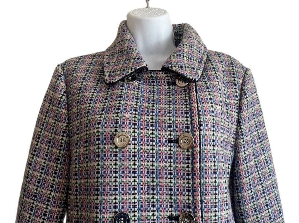 Coach Double-Breasted Multi-Colored Spring Tweed … - image 5