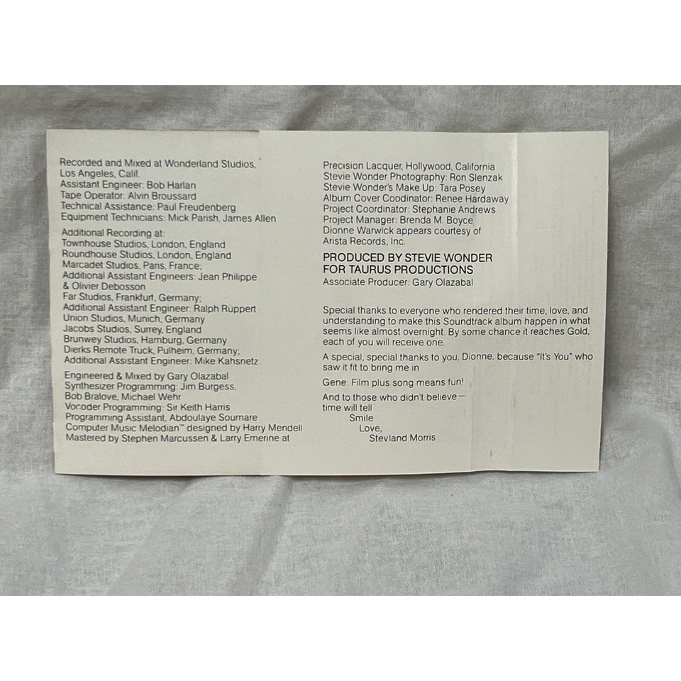 The Woman In Red Soundtrack Stevie Wonder VTG 1984 Cassette Tape Motown Records Foto 4 de 4