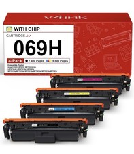v4ink 069H 069 Toner Canon 4-Pack, 4-Pack Black Cyan Magenta Yellow