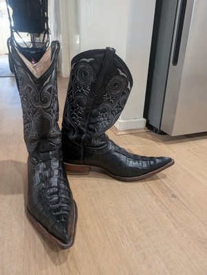 Vintage Mexican Western Cowboy Boots - Size 9 US Men's - Alligator Caiman Print