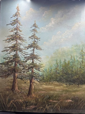 #ad #ad ‘75 Manatee MI Forest Scene Oil on Canvas Painting. Signed W Dombrovski. Pics. $78.00