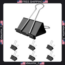 Large Binder Clips 3 Inch, 75mm Capacity, 6 Pack for Office, School, Home