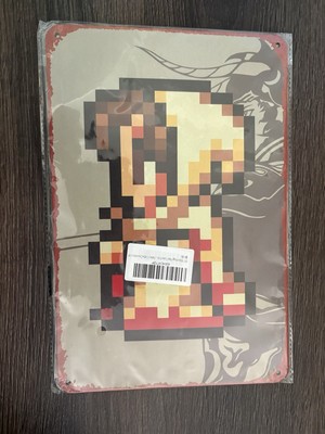Tin Sign Final Fantasty White Mage Pixel Decor 8 by 12 inches